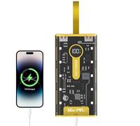 Batterie de charge rapide transparente de 20 000 mAh avec cordon pour charger par téléphone, voyage pour tablette