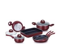 Batterie De Cuisine 10 Pi?Ces Bordeaux Herzberg Hg9016-Br