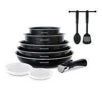 Batterie de cuisine 10 pièces Arthur Martin - Aluminium - Tous feux sauf induction - Noir