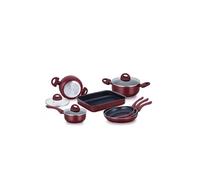 Batterie de cuisine mixte - Herzberg - HG9016-BR - Revêtement anti-adhésif - Compatible tous feux dont induction