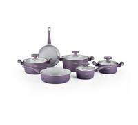 Batterie de Cuisine 10 Pièces tous feux dont induction Basel Premium Collection Taupe Violet Swiss Haus SH-GC3010T