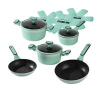 Batterie de cuisine 11 pièces 18/20/24 Menthe | avec couvercles