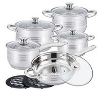 Batterie De Cuisine 12 Pièces En Acier Inoxydable Herzberg Hg1242-Ix