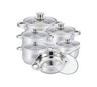 Herzberg Batterie de cuisine 12 pièces HG1241-IX en acier inoxydable