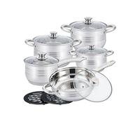 Herzberg Batterie de cuisine HG1242-IX – 12 pièces en acier inoxydable