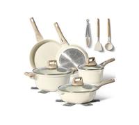 Batterie de cuisine 13 pièces Antiadhésif en Granit beige JL-31