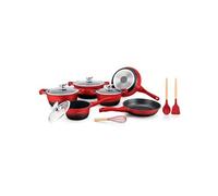Batterie De Cuisine 13 Pièces Rouge/Noir Royalty Line Rlbs1010m-Rblk