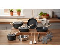 Batterie de cuisine 14 pièces : Granit marron / JL-26