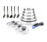 Batterie de Cuisine 15 Pièces Arthur Martin Poêles et Casseroles en Acier Inoxydable avec Accessoires