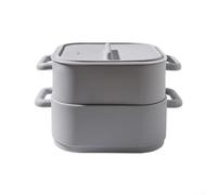 Batterie de cuisine 2 pièces en silicone pour micro-ondes avec poignée, bols résistants à la chaleur pour la cuisson à la vapeur et le stockage des aliments (gris)