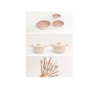 Batterie de cuisine 3 poêles PAN STUDIO, 2 cocottes POT STUDIO et kit d'ustensiles KITCHENWARE STUDIO - Sable