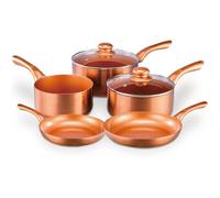 Batterie de Cuisine 5 pièces Copper Collection - Comprend 2 poêles et 3 casseroles - Revêtement Anti-adhésif en céramique avec