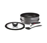 Tefal Ingenio Neo Phrase Grey Basic Set 5 pièces avec poignée amovible Compatible avec feu à gaz Gris anti-adhésif L16190