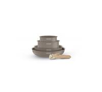 Batterie de cuisine 5 pièces poignée amovible Taupe AM9192