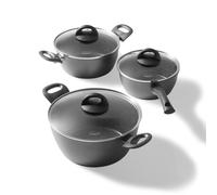 Batterie de cuisine, 6 pcs, avec couvercles en verre Stoneline