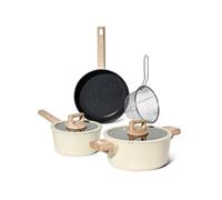Gamme Just Perfecto : Batterie de cuisine beige 6 pièces avec couvercles - JL-331