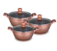 Batterie de cuisine 6 pièces Cheffinger bronze avec revêtement marbre