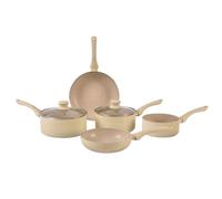 Batterie de cuisine 7 pièces Beige Tous feux dont induction Herzberg HG1020-BEJ