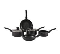 Batterie de cuisine 7 pièces Noir Tous feux dont induction Herzberg HG1020-BLK