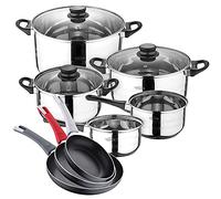 Batterie de cuisine 8 pièces SAN IGNACIO Toledo en acier inoxydable avec jeu de poêles (18/20/24 cm) PIERRE CARDIN en aluminium pressé