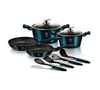 Batterie De Cuisine À Induction 10 Pièces Aluminium Antiadhésif Sans Pfoa Berlinger Haus Aquamarine Bleu Marine 07659