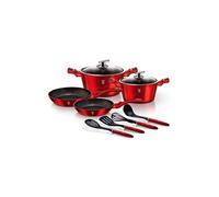 Batterie de Cuisine à Induction 10 Pièces Aluminium Antiadhésif sans PFOA, Berlinger Haus, Burgundy, , Rouge
