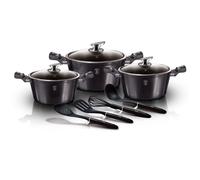 Batterie de Cuisine à Induction 10 Pièces Aluminium Antiadhésif sans PFOA, Berlinger Haus, Carbon Pro, , Gris Gris G