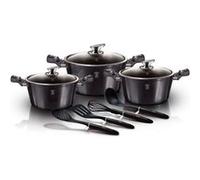 Batterie de Cuisine à Induction 10 Pièces Aluminium Antiadhésif sans PFOA, Berlinger Haus, Carbon Pro, , Gris Gris G
