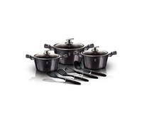 Batterie de Cuisine à Induction 10 Pièces Aluminium Antiadhésif sans PFOA, Berlinger Haus, Carbon Pro, , Gris