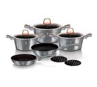 Batterie de Cuisine à Induction 10 Pièces Aluminium Antiadhésif sans PFOA, Berlinger Haus, Moonlight, , Gris Gris G