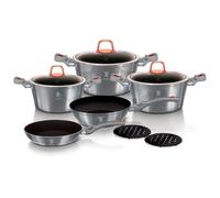 Batterie de Cuisine à Induction 10 Pièces Aluminium Antiadhésif sans PFOA Berlinger Haus Moonlight Gris 97918