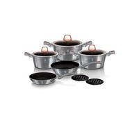 Batterie de Cuisine à Induction 10 Pièces Aluminium Antiadhésif sans PFOA Berlinger Haus Moonlight Gris