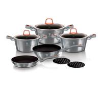 Batterie de Cuisine à Induction 10 Pièces Aluminium Antiadhésif sans PFOA Gris Moonlight AT-6020