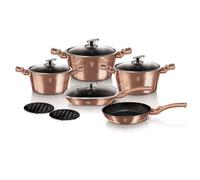 Batterie de Cuisine à Induction 11 Pièces Aluminium Antiadhésif sans PFOA Berlinger Haus Rose Gold Or rose 13643