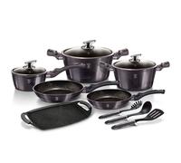 Batterie de Cuisine à Induction 12 Pièces Aluminium Antiadhésif sans PFOA Berlinger Haus Carbon Pro Gris 21457