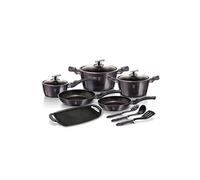 Batterie de Cuisine à Induction 12 Pièces Aluminium Antiadhésif sans PFOA Berlinger Haus Carbon Pro Gris 21457