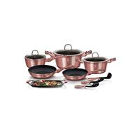 Batterie de Cuisine à Induction 12 Pièces Aluminium Antiadhésif sans PFOA, Berlinger Haus, I-Rose, , Rose