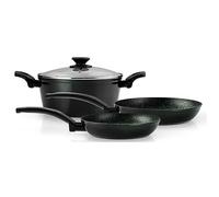Batterie de Cuisine à Induction 4 Pièces Aluminium Forgé Antiadhésif sans PFOA FAGOR Vivant 424 Noir