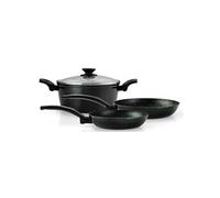 Batterie de Cuisine à Induction 4 Pièces Aluminium Forgé Antiadhésif sans PFOA,, Vivant 424, , Noir