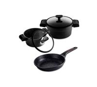 Batterie de Cuisine à Induction 5 Pièces Fonte d'Aluminium Antiadhésif sans PFOA,, Alutherm, , Noir