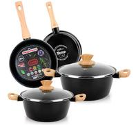 Batterie de Cuisine à Induction 6 Pièces Antiadhésif sans PFOA Design Moderne M