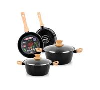 Magefesa Batterie de cuisine Orbe 6 pièces – Induction, revêtement antiadhésif sans PFOA, noir