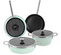 Batterie de Cuisine à Induction 6 Pièces Antiadhésif sans PFOA Design Vintage M