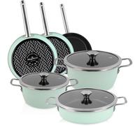 Batterie de Cuisine à Induction 9 Pièces Antiadhésif sans PFOA Design Vintage M