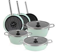 Batterie de Cuisine à Induction 9 Pièces Antiadhésif sans PFOA Design Vintage M