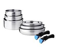 Batterie de cuisine - AM3213 - Tous feux dont induction - ARTHUR MARTIN - Sans PFOA/PFAS - Acier inoxydable 18/10 - 8 pièces
