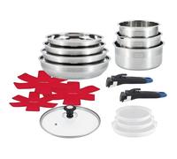 Batterie de cuisine - AM3237 - Tous feux dont induction - ARTHUR MARTIN - Sans PFOA/PFAS - Acier inoxydable 18/10 - 16 pièces