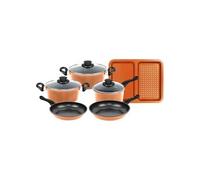 Batterie de cuisine anti-adhésive en cuivre 9 pièces Herzberg HG04838-COP Herzberg