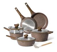 Batterie de Cuisine Antiadhésive 18 Pièces - Lot de Poêles et Casseroles avec Manche Amovible - Compatible Tous Feux Dont Induction - Revêtement Antiadhésif Sans PFOA (noir)