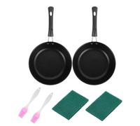 Batterie de cuisine antiadhésive 2 pièces 12 cm avec brosses à huile pour œufs, crêpes, camping, cuisine, poignée d'utilisation